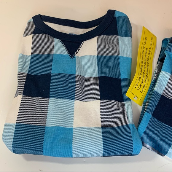 Wondershop Kids Blue Buffalo Plaid Pajama Set Stretchy Plaid Unisex - Picture 12 of 16